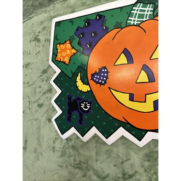 VTG Set of 4 Vinyl Halloween Placemat CSC Jack O Lantern Patchwork Bat Black Cat - Picture 11 of 11